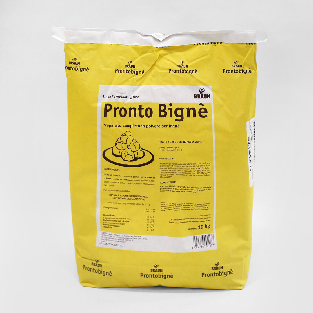 Preparato in polvere per realizzare velocemente bignè ed éclair
